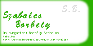 szabolcs borbely business card