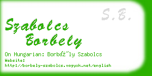 szabolcs borbely business card